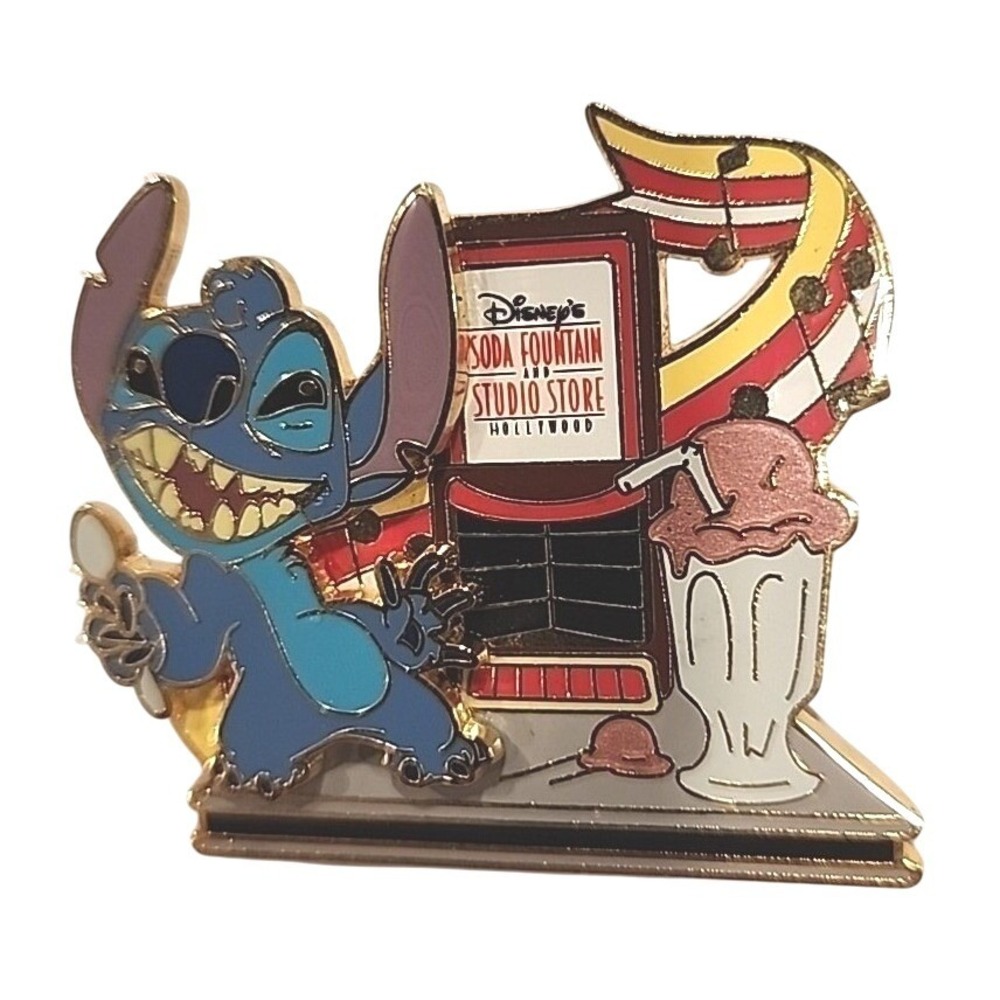 Disney Pin STITCH Jukebox Singing Spoon Karaoke Hollywood Soda LE 300 DSF 71339